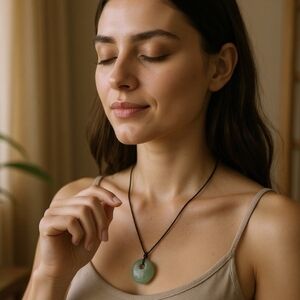 Jade Donut Pendant Necklace